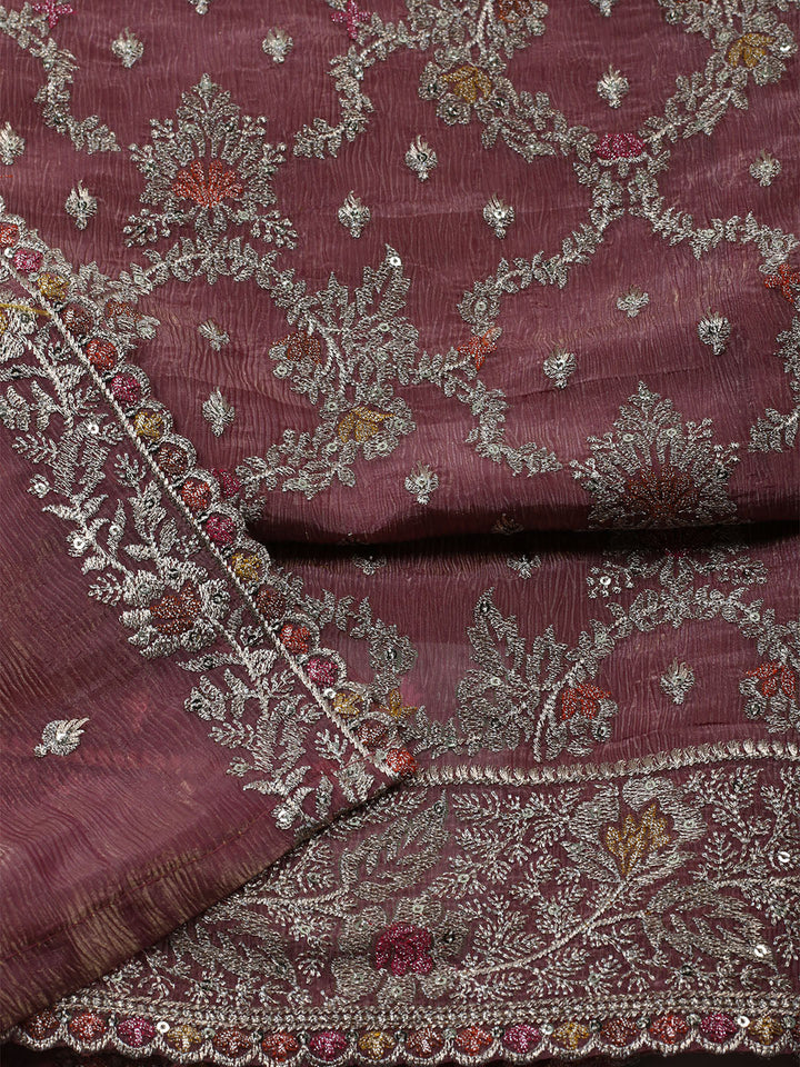 Woven Design Tissue Unstitched Suit With Dupatta