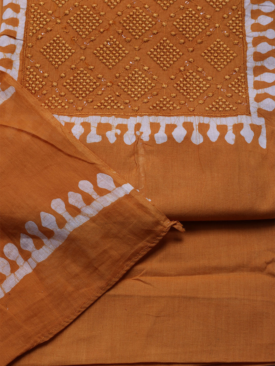Printed Cotton Blend Unstitched Kurta With Pant &amp; Dupatta