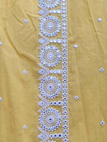 Embroidered Cotton Kurta With Pants & Dupatta