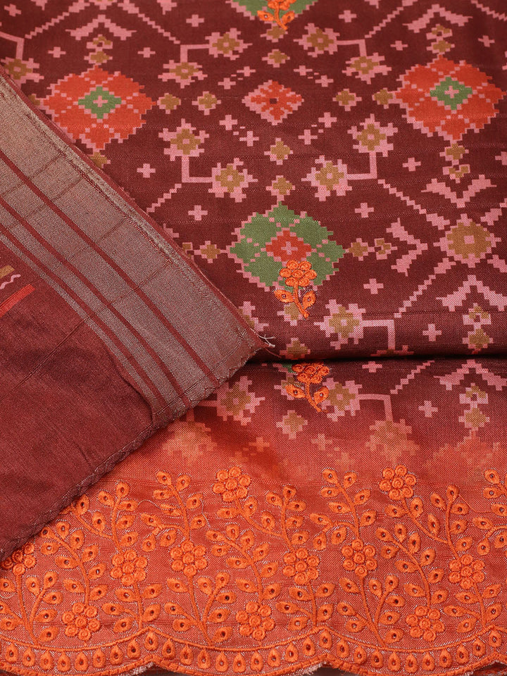 Woven Design Art Silk Unstitched Suit With Pant Dupatta