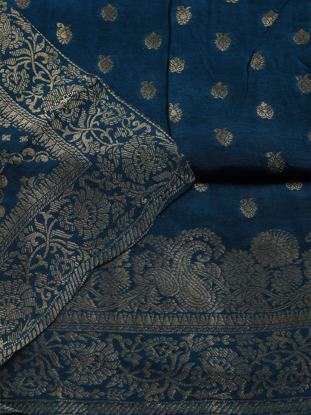 Woven Design Chanderi Unstitched Suit With Dupatta
