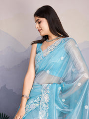 Sequence Work Organza Saree