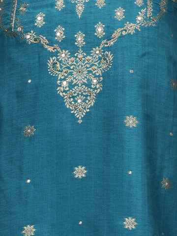 Woven Booti Chanderi Unstitched Suit Piece With Dupatta