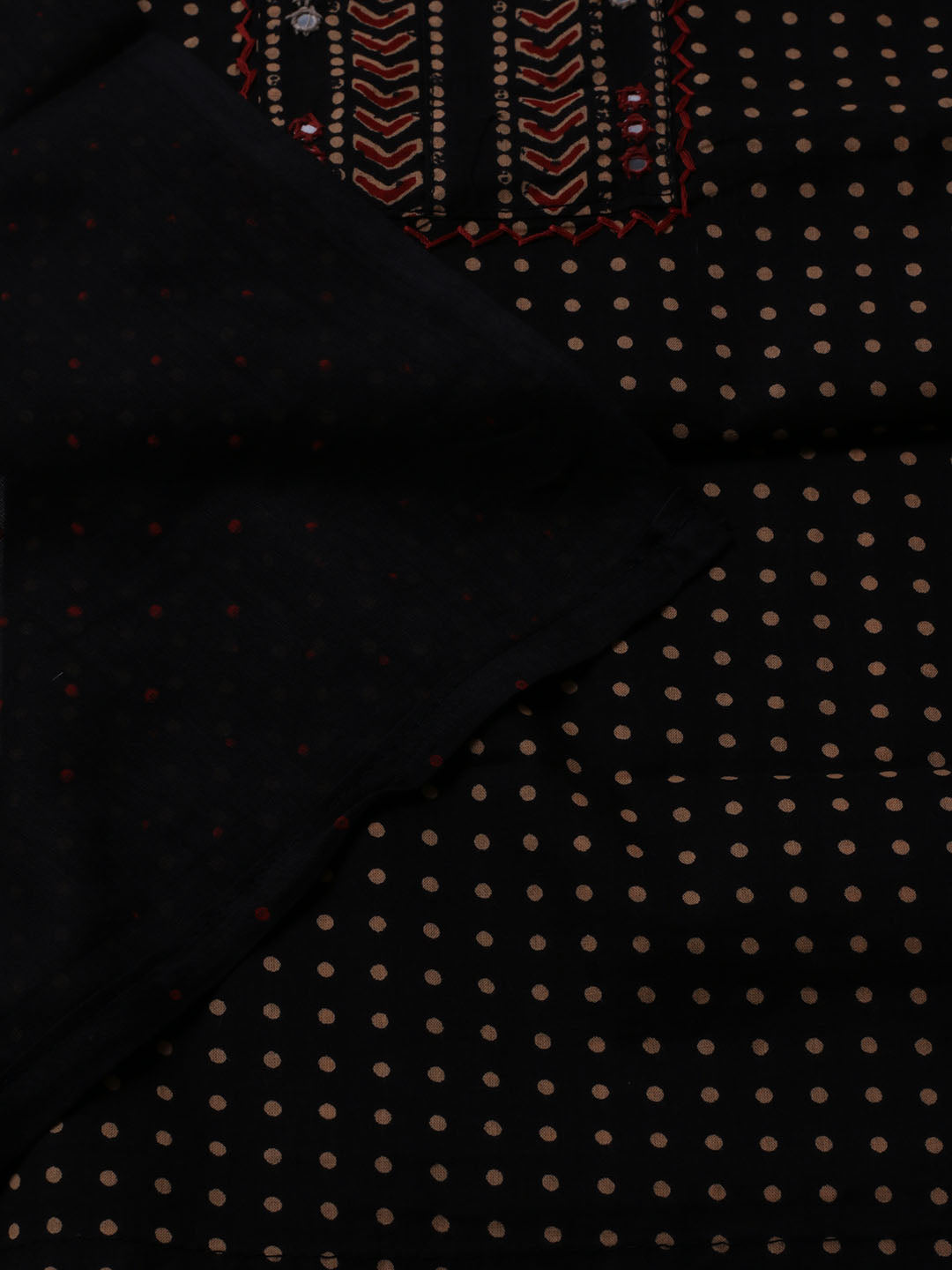 Printed Cotton Blend Unstitched Suit With Dupatta