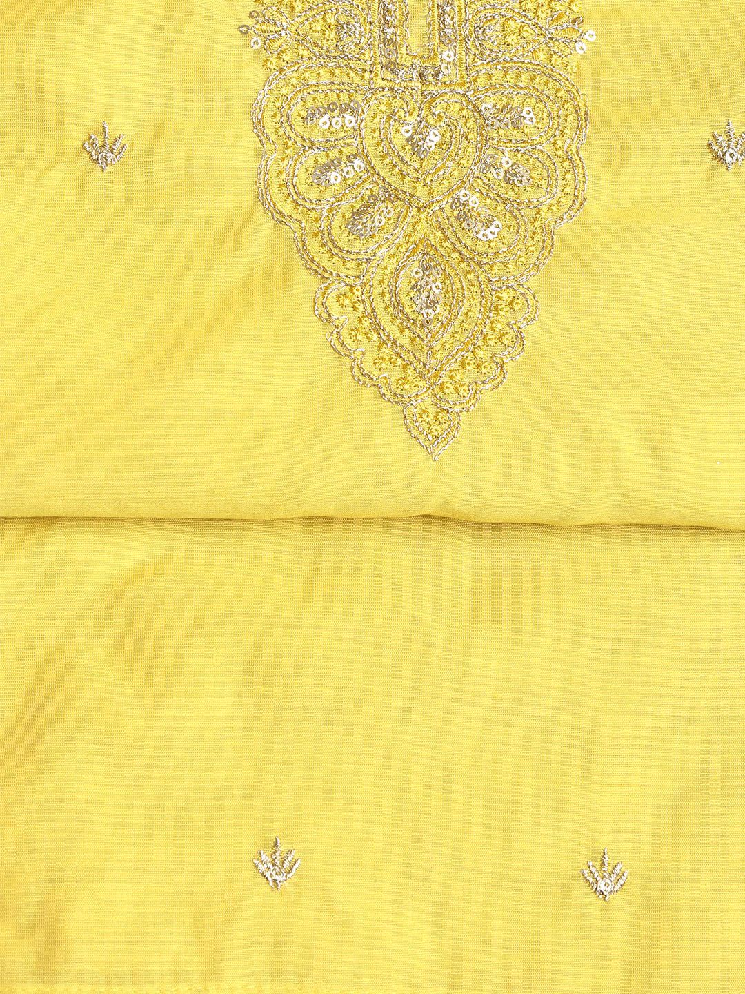 Embroidered Chanderi Unstitched Suit With Dupatta