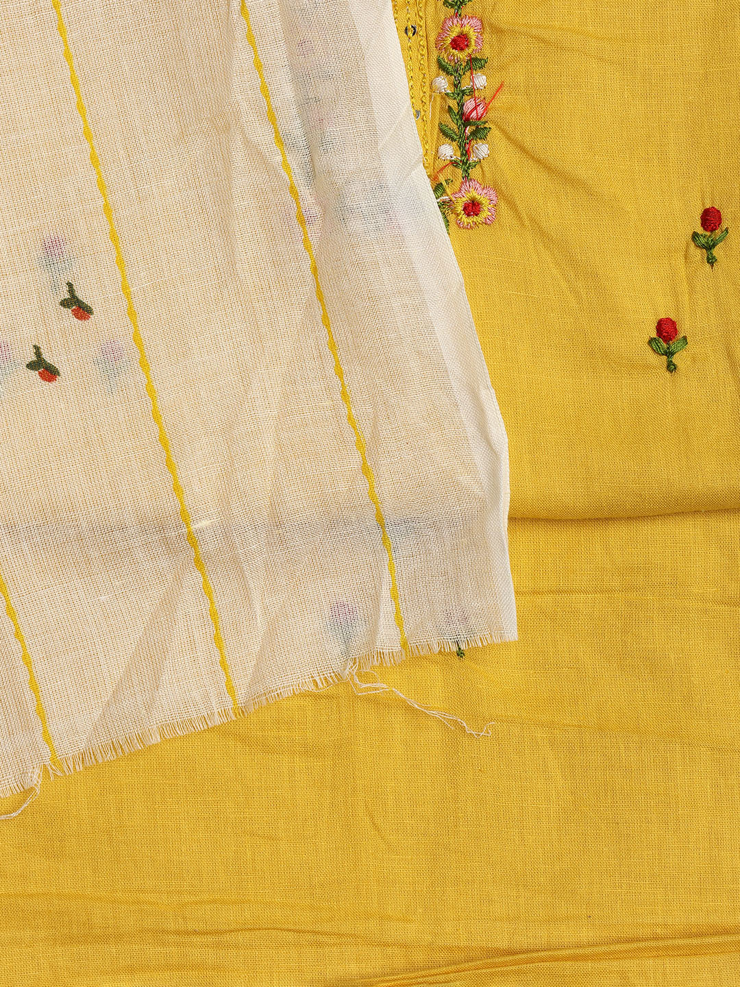 Printed Cotton Blend Unstitched Suit With Dupatta