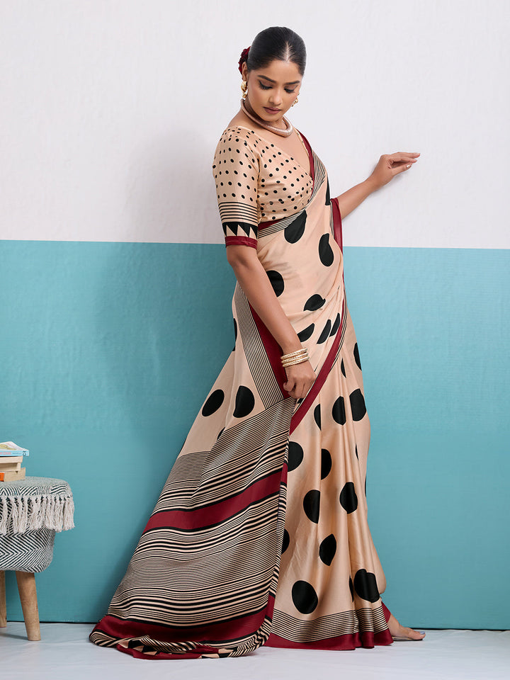 Printed Satin Saree