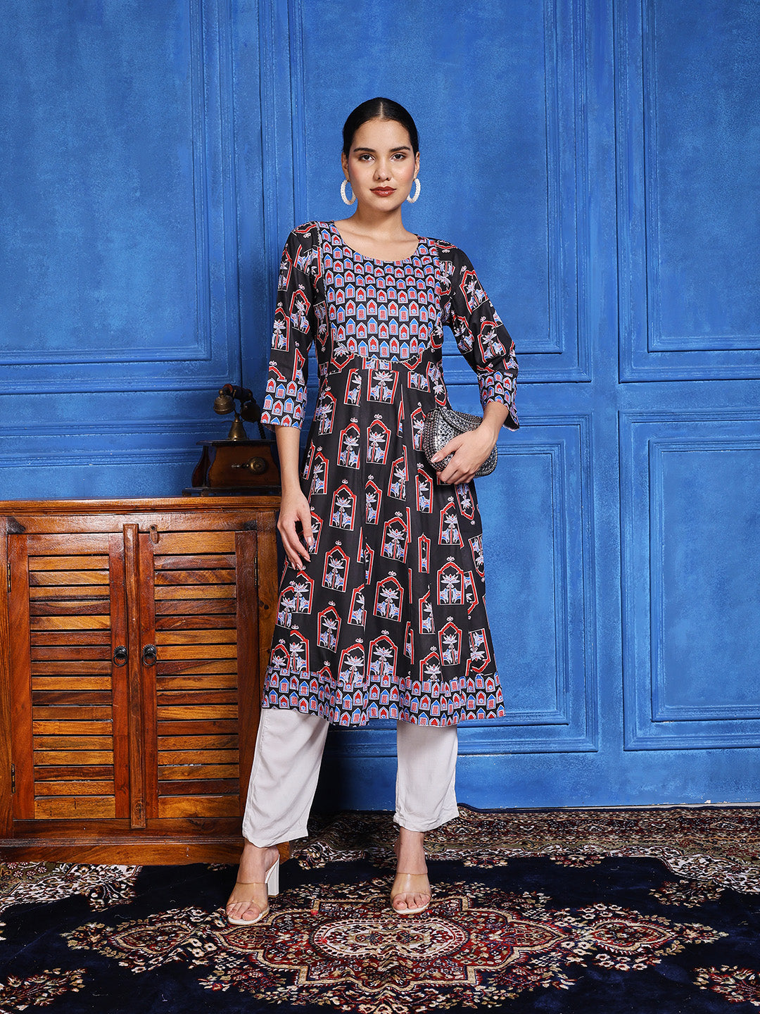 Printed Cotton Blend Kurta