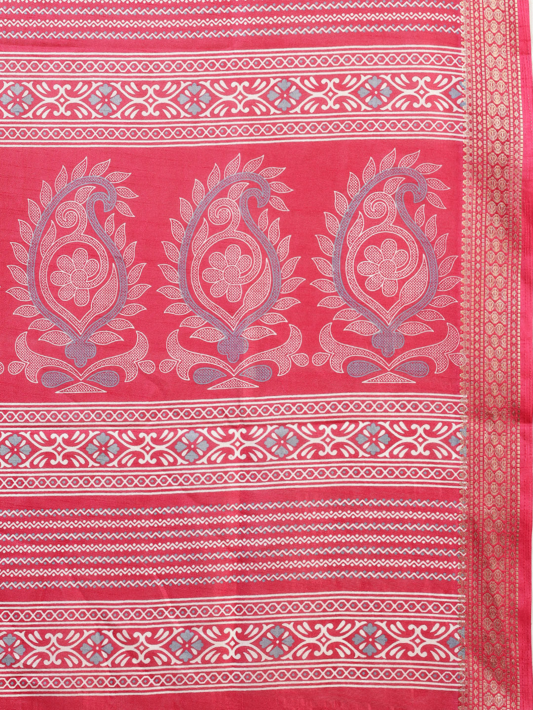 Woven Border Cotton Blend Saree