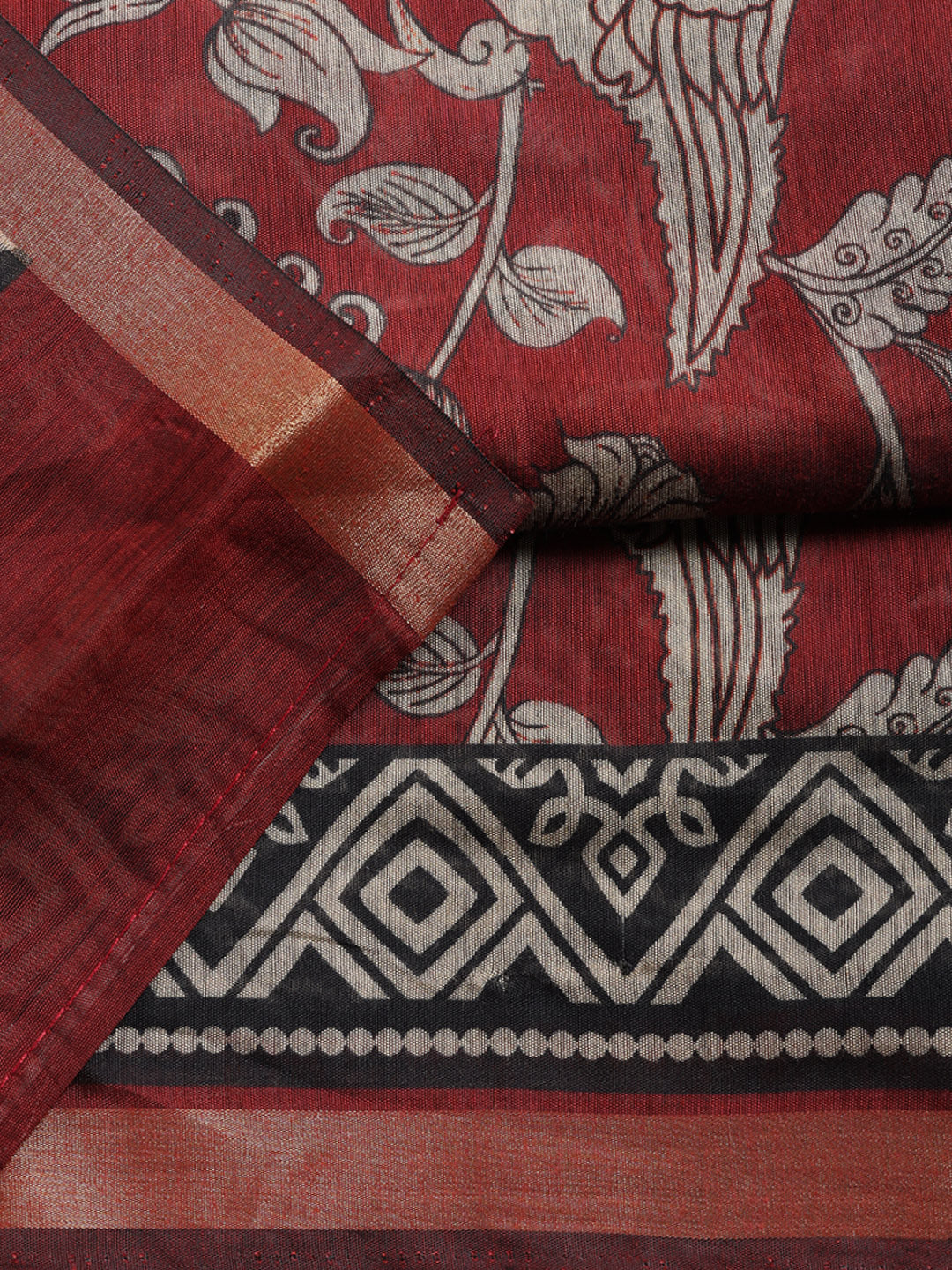 Printed, Cotton Blend Unstitched Suit With Pant &amp; Dupatta