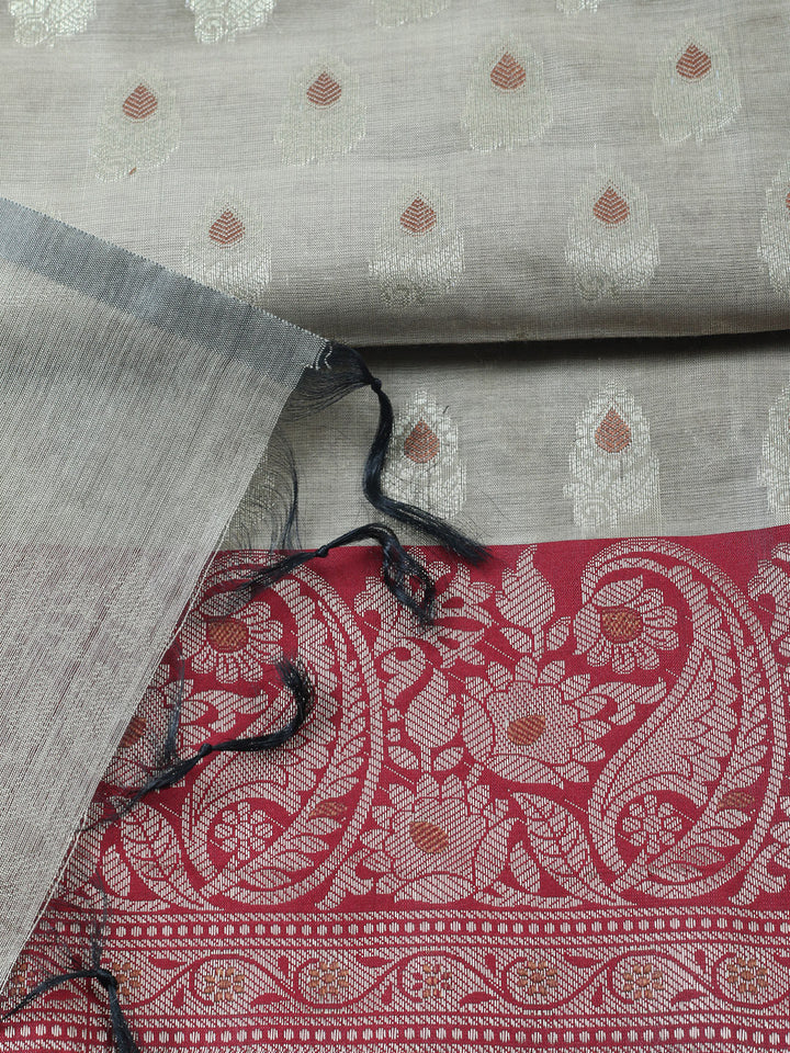 Woven Design Chanderi Unstitched Suit With Pant &amp; Dupatta