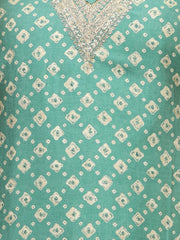 Neck Embroidered & Printed Cotton Unstitched Suit With Dupatta