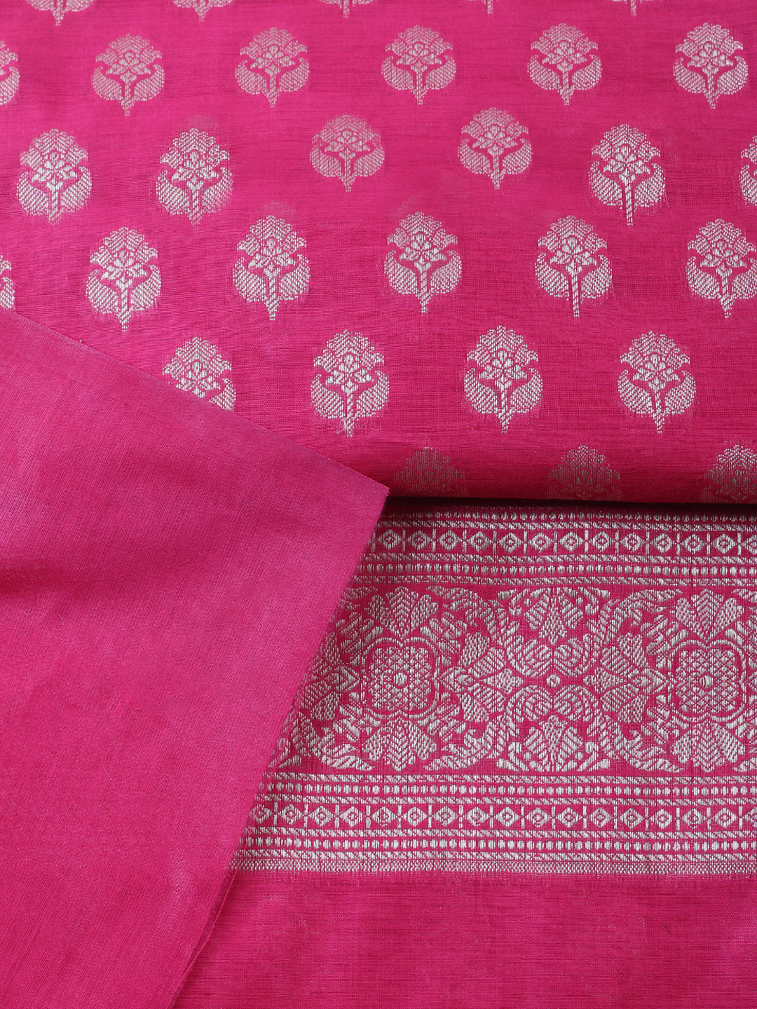 Banarasi Chanderi Unstitched Suit With Pant &amp; Dupatta