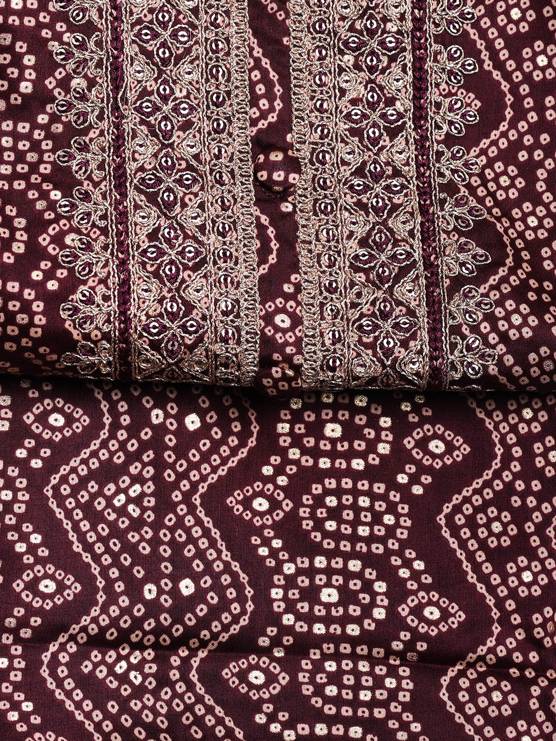 Neck Embroidered Cotton Blend Unstitched Suit With Dupatta