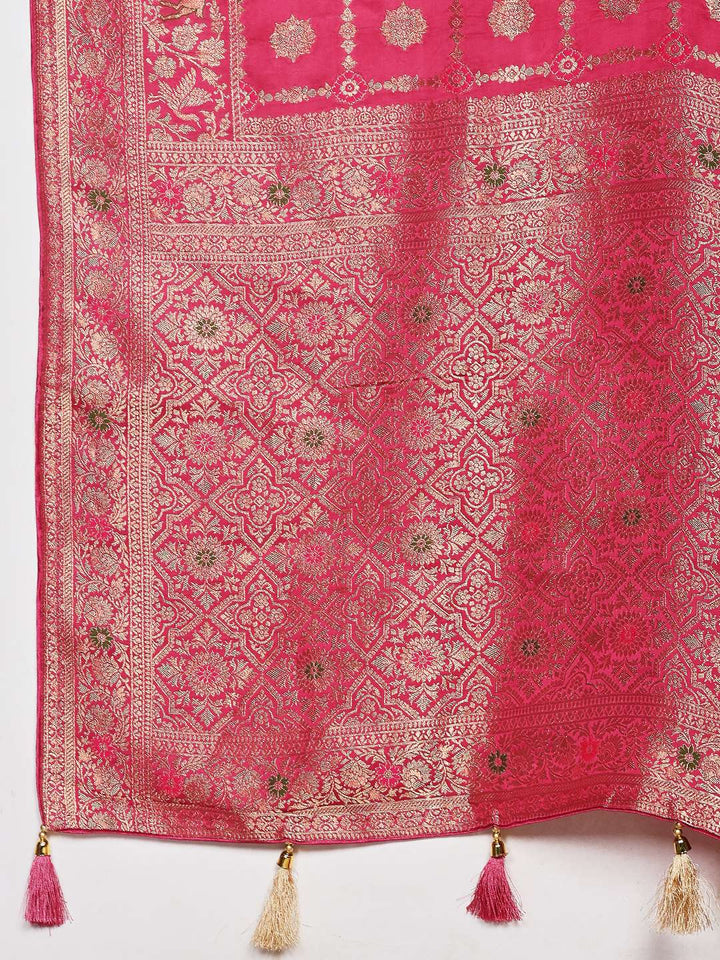 Woven Design Satin Saree
