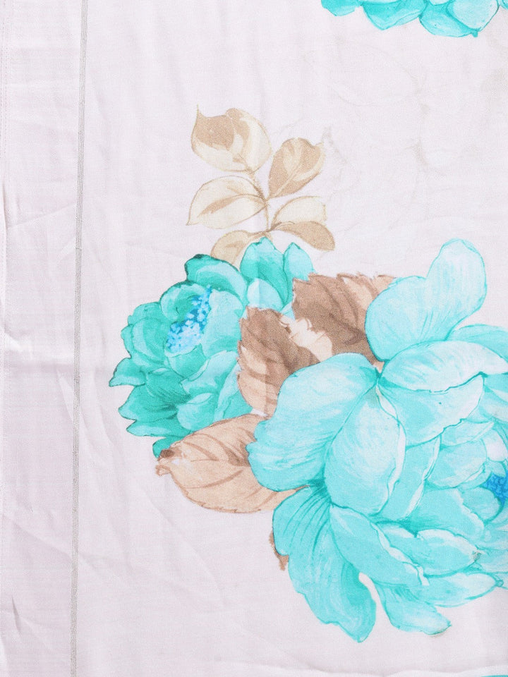 Floral Printed Crepe Saree