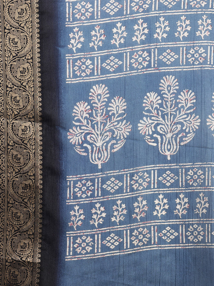Floral Printed Art Silk Saree