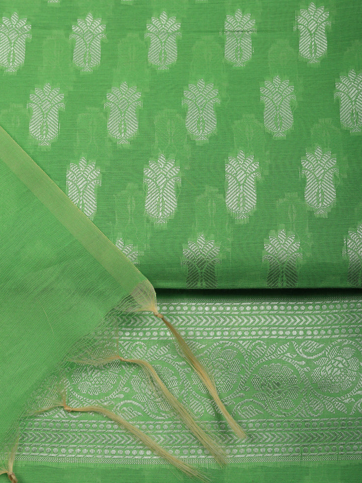 Woven Design Chanderi Unstitched Suit With Pant &amp; Dupatta