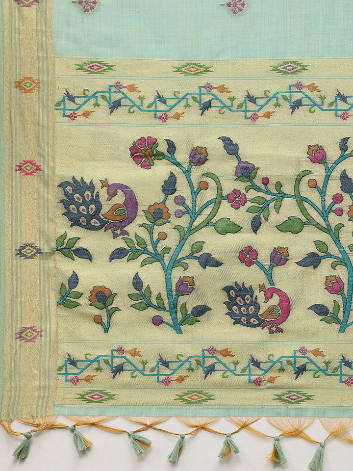 Woven Design Cotton Blend Saree