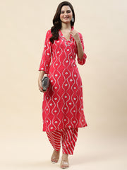 Printed Cotton Kurta With Pants