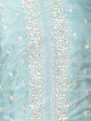 Floral Embroidery Organza Unstitched Suit Piece With Dupatta