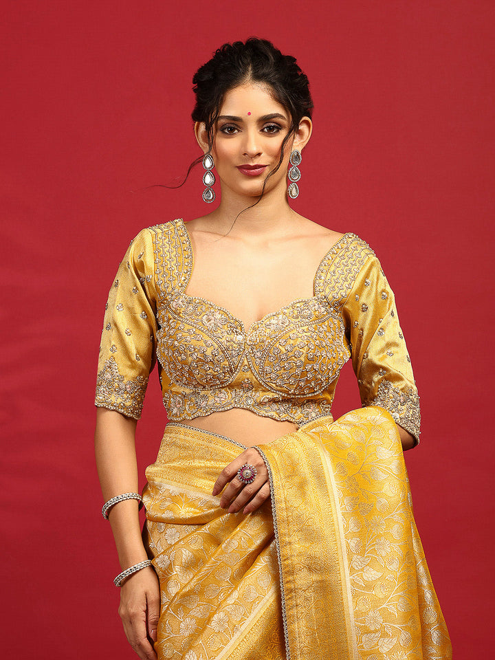 Embroidered Dola Silk Saree
