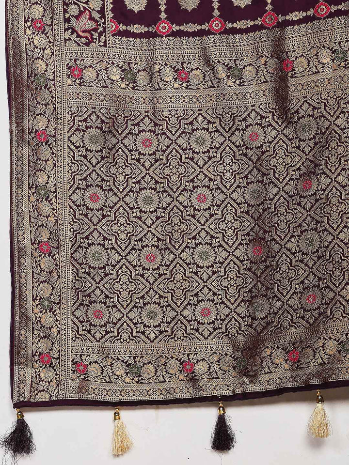 Woven Design Satin Saree