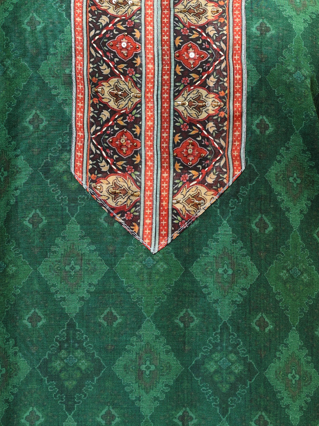 Printed Chanderi Unstitched Suit Piece With Dupatta