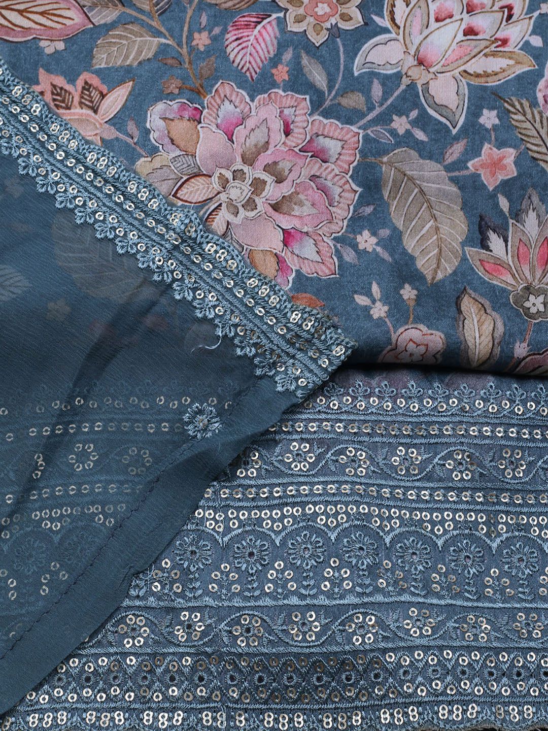 Printed Muslin Unstitched Suit With Dupatta