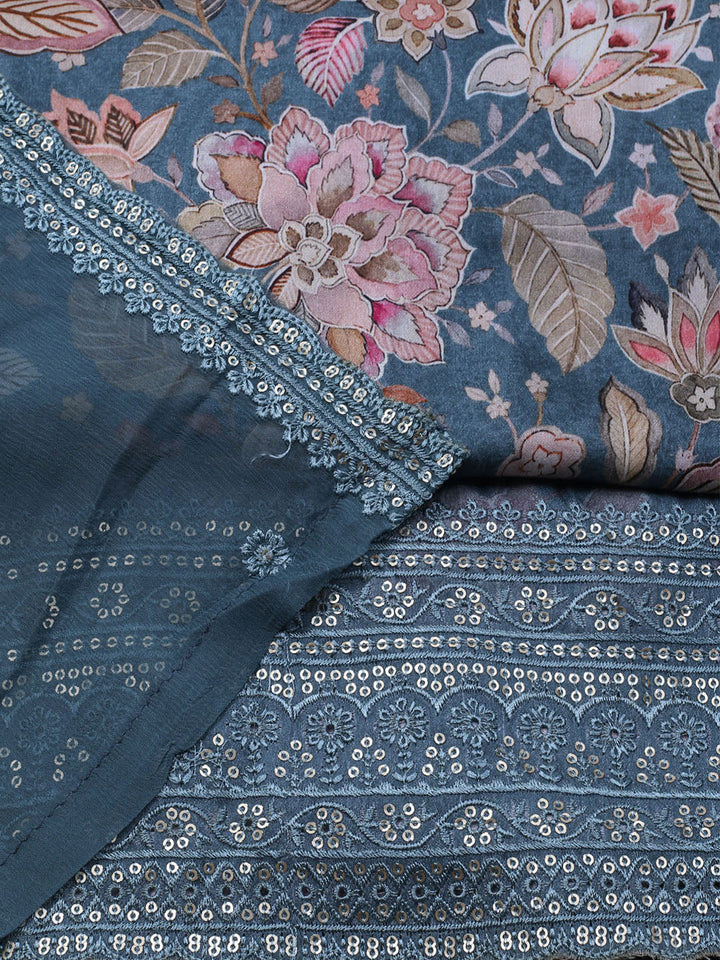 Printed Muslin Unstitched Suit With Dupatta