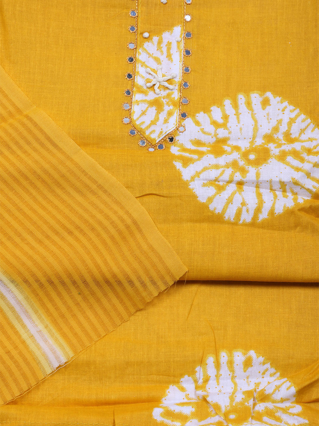 Printed Cotton Blend Unstitched Suit With Dupatta