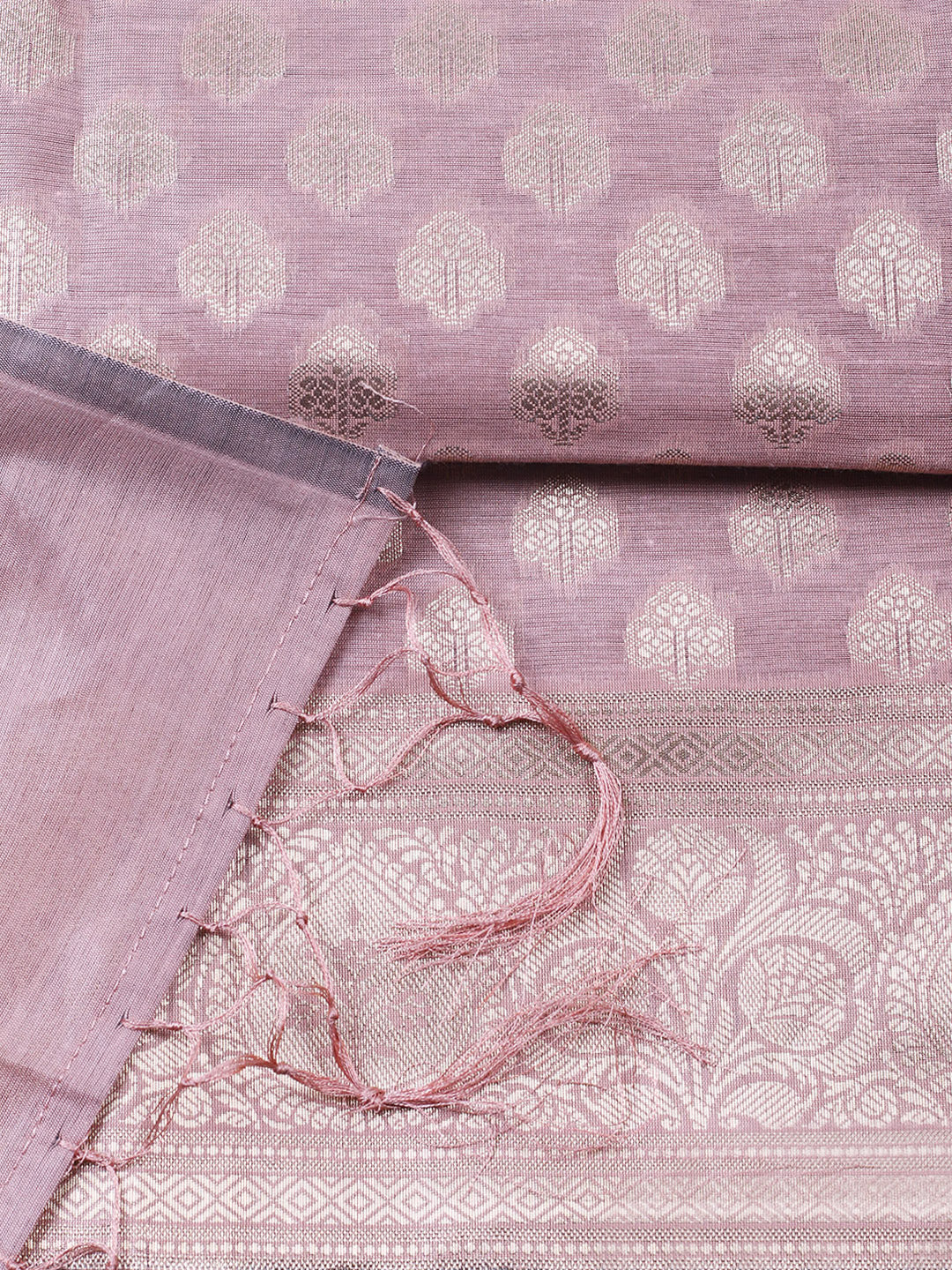 Woven Design Chanderi Unstitched Suit With Pant &amp; Dupatta