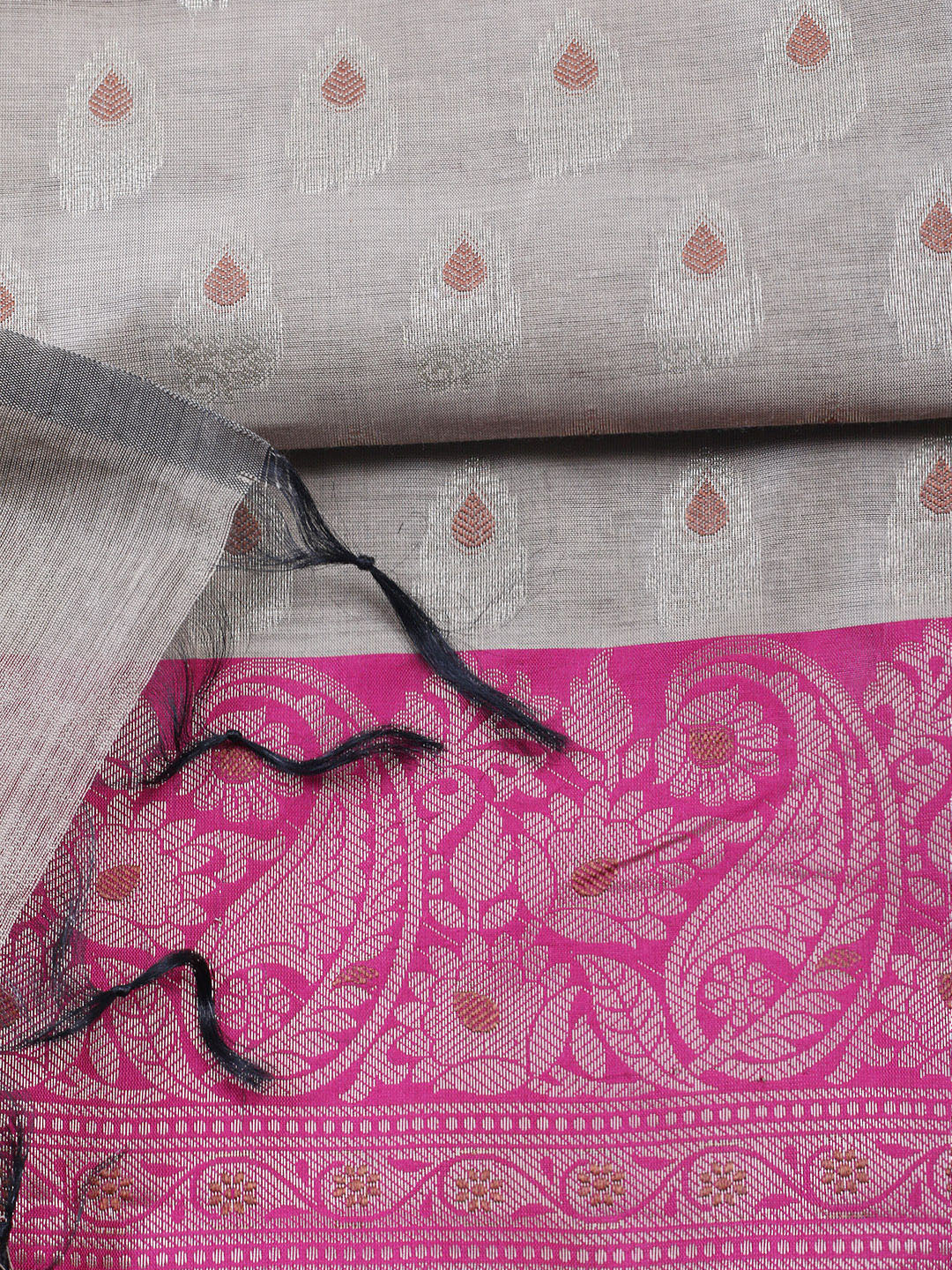 Woven Design Chanderi Unstitched Suit With Pant &amp; Dupatta