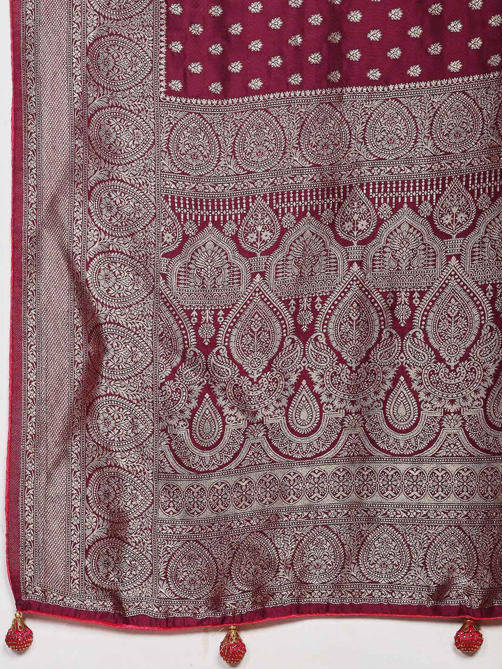 Woven Design Satin Saree