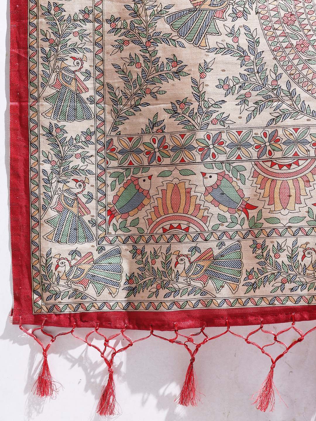Printed Tussar Silk Saree