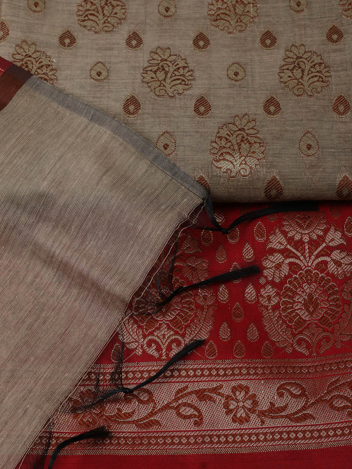 Woven Design Chanderi Unstitched Suit With Pant &amp; Dupatta