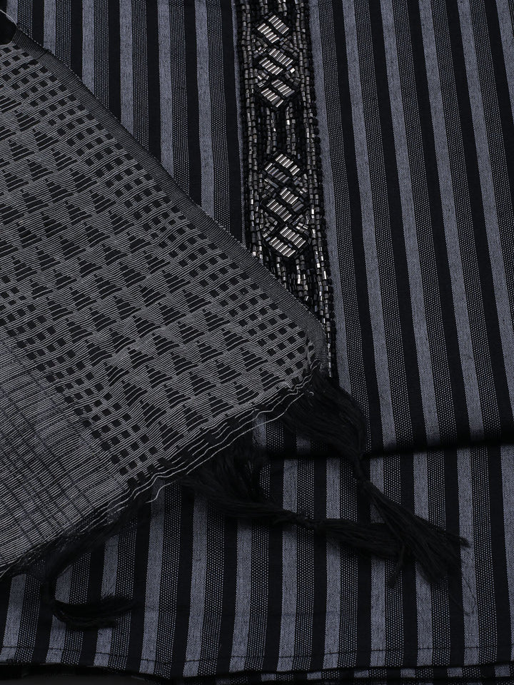 Neck Embroidered Cotton Blend Unstitched Suit With Dupatta