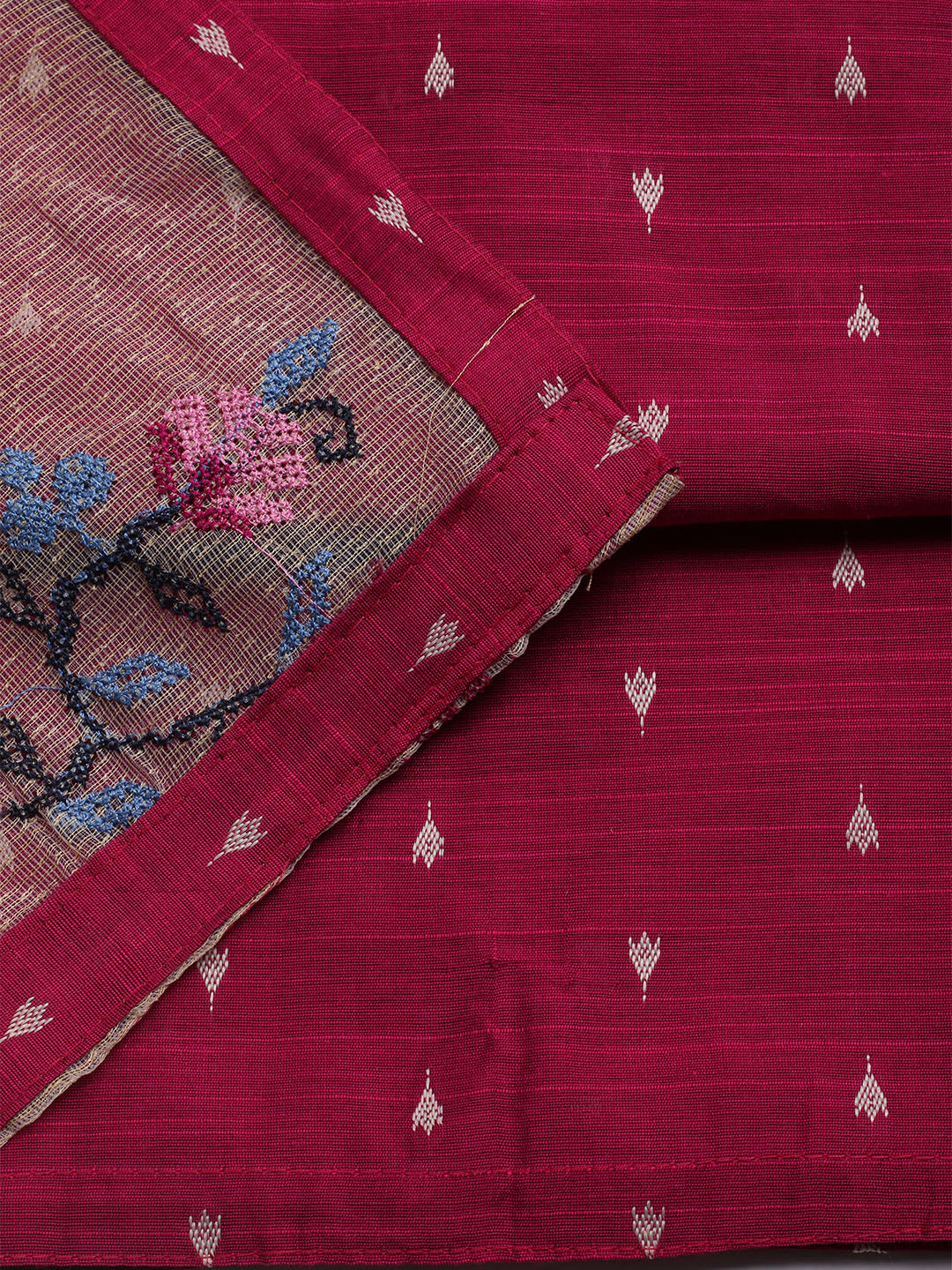 Woven Design Chanderi Unstitched Kurta With Pant &amp; Dupatta