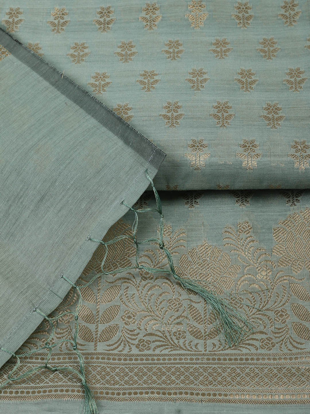 Woven Design Chanderi Unstitched Suit With Pant &amp; Dupatta