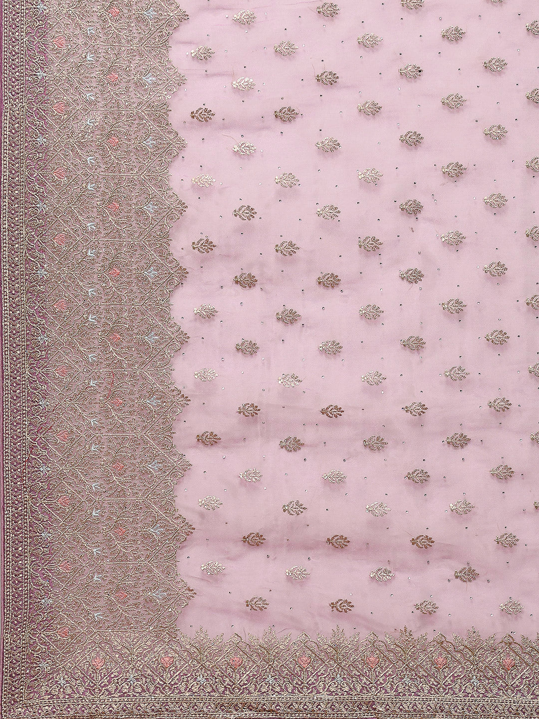 Zari Embroidered Organza Saree
