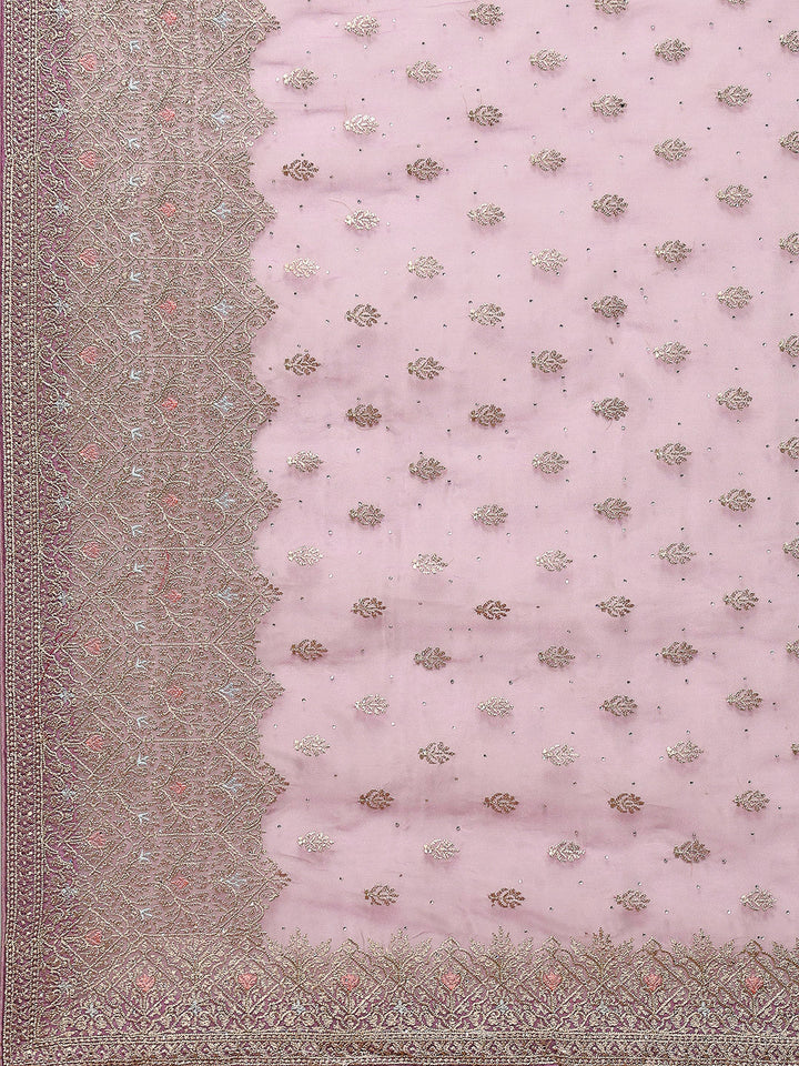 Zari Embroidered Organza Saree