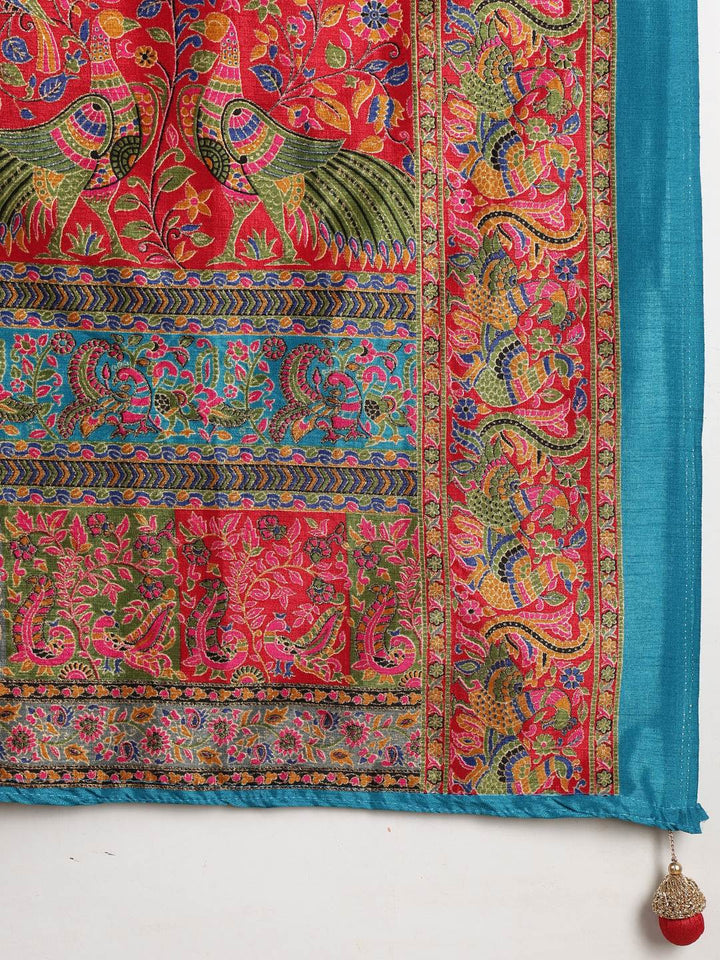 Digital Printed Art Silk Saree