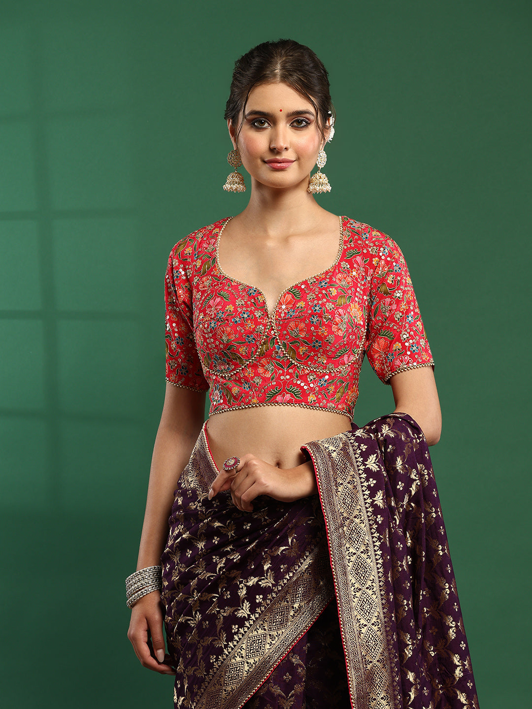 Embroidered Dola Silk Saree