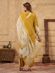 Printed Muslin Kurta With Pants & Dupatta