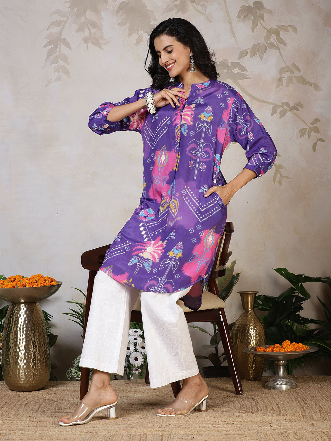 Printed Cotton Blend Kurta