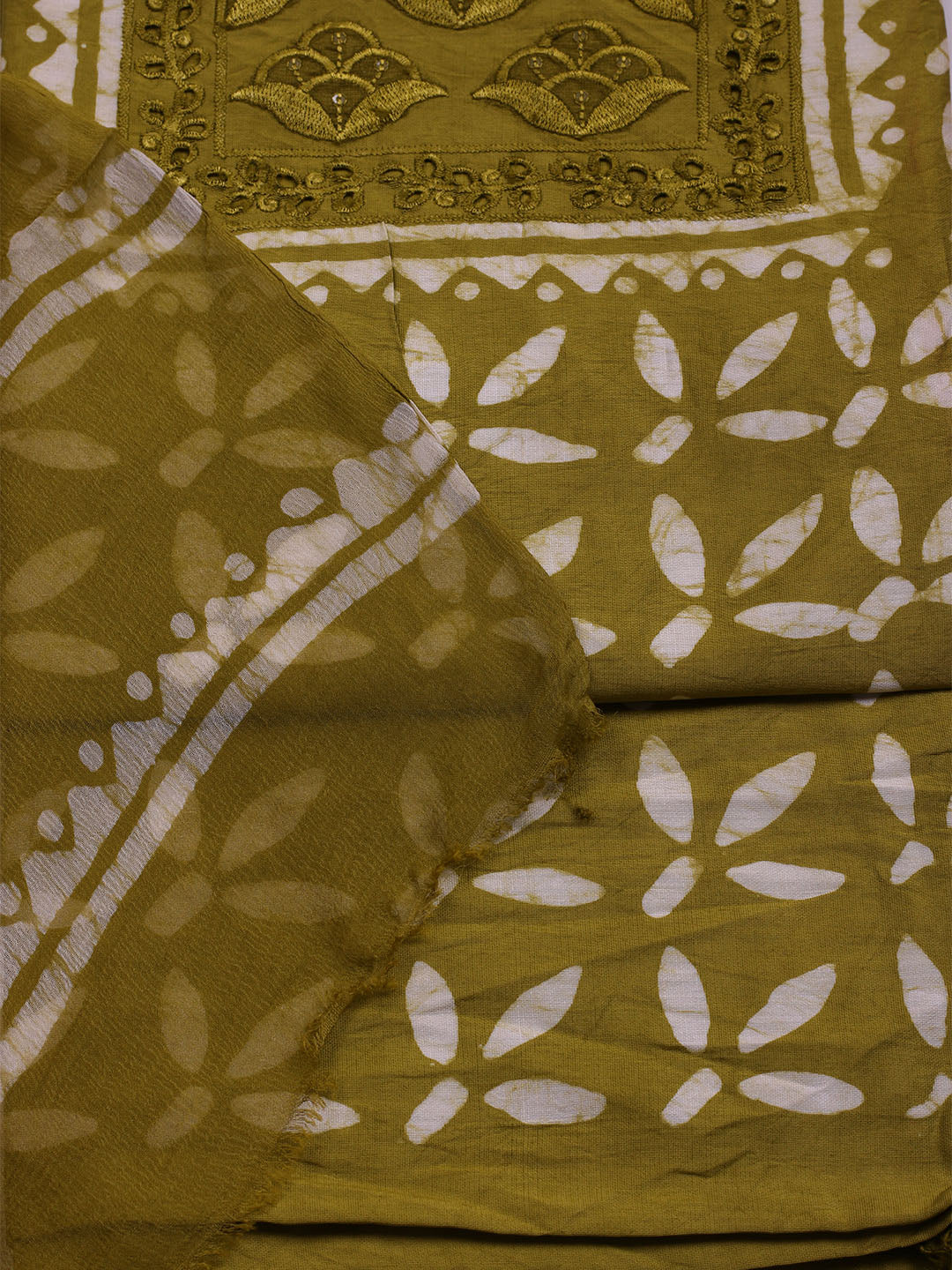 Printed Cotton Blend Unstitched Suit With Dupatta