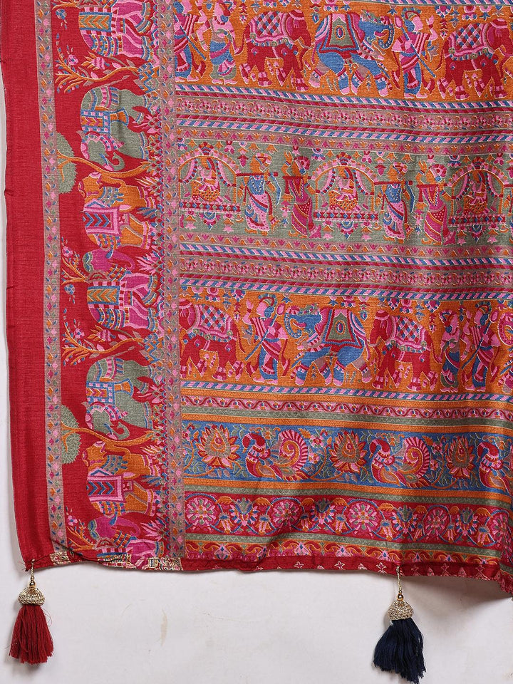 Digital Printed Art Silk Saree