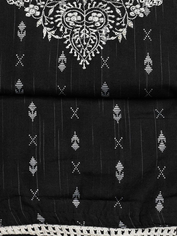 Embroidered Cotton Blend Unstitched Suit With Dupatta