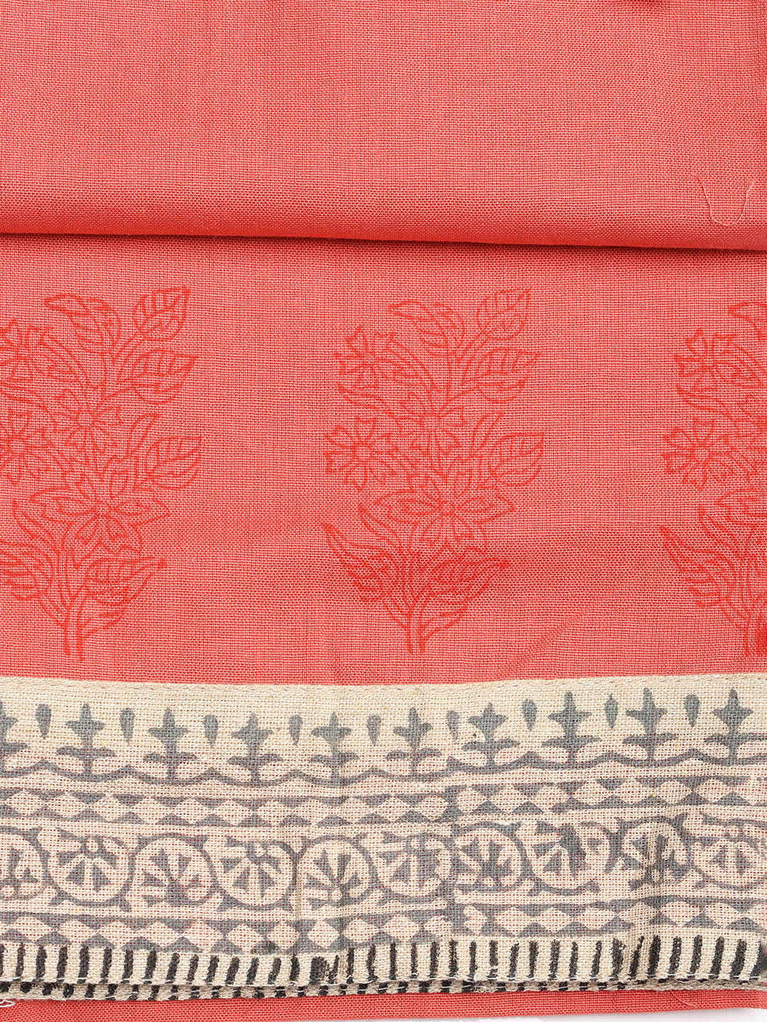 Neck Embroidered Cotton Blend Unstitched Suit With Dupatta