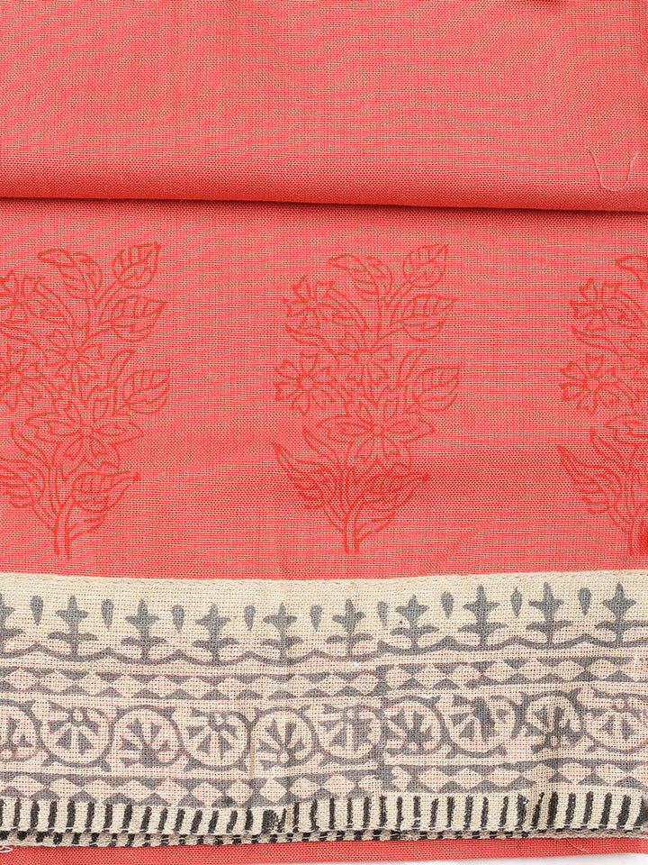 Neck Embroidered Cotton Blend Unstitched Suit With Dupatta